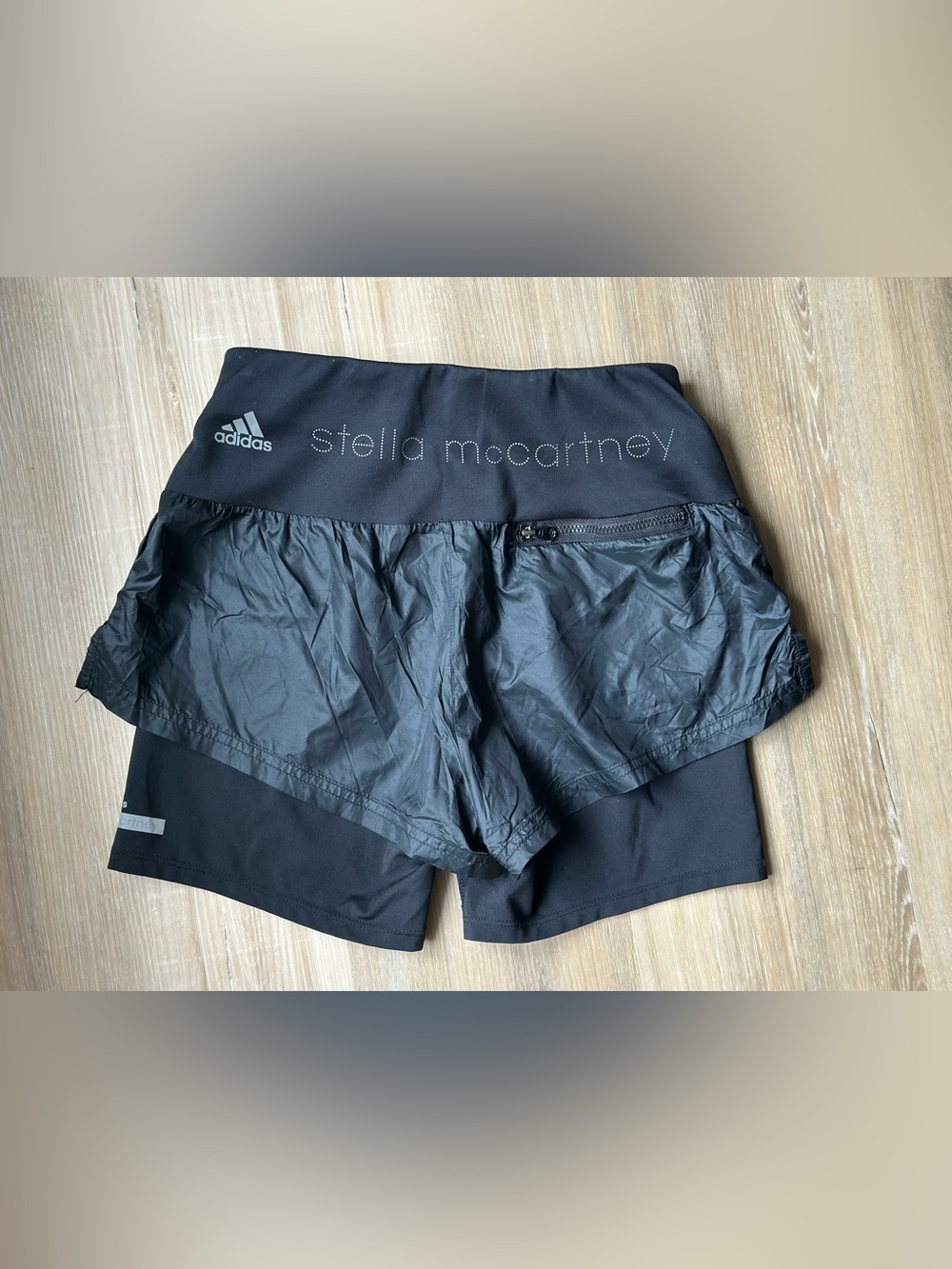 Adidas Stella McCartney 2 In 1 Running Shorts Black Women Size Xs